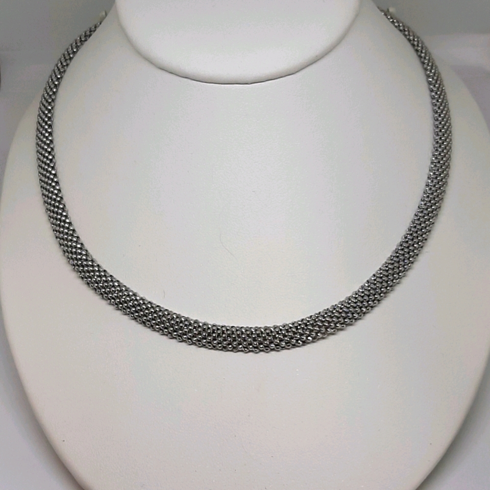Vintage Italian Crafted Sterling Silver Necklace - Picture 1 of 8